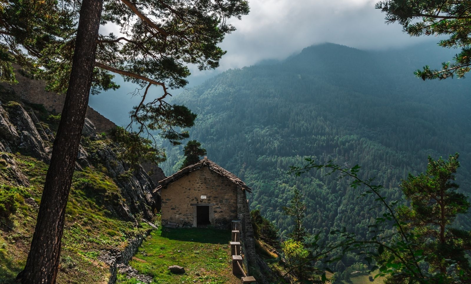 Kandy style serene meditation landscape